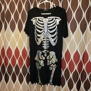 Holographic skeleton T-shirt dress size 8